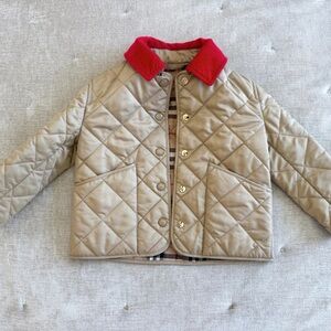 Kids Quilted Jacket with Red Collar